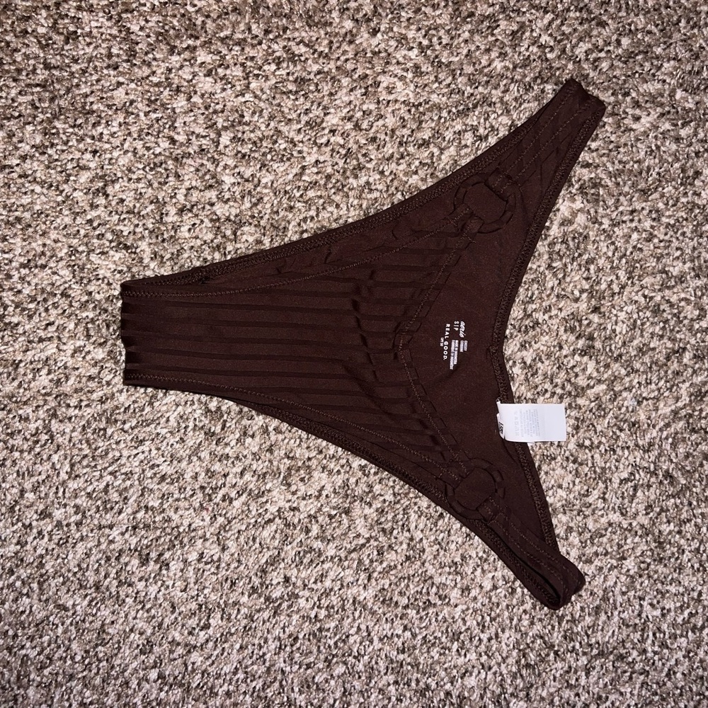 Aerie Chocolate Ribbed Bikini Bottom